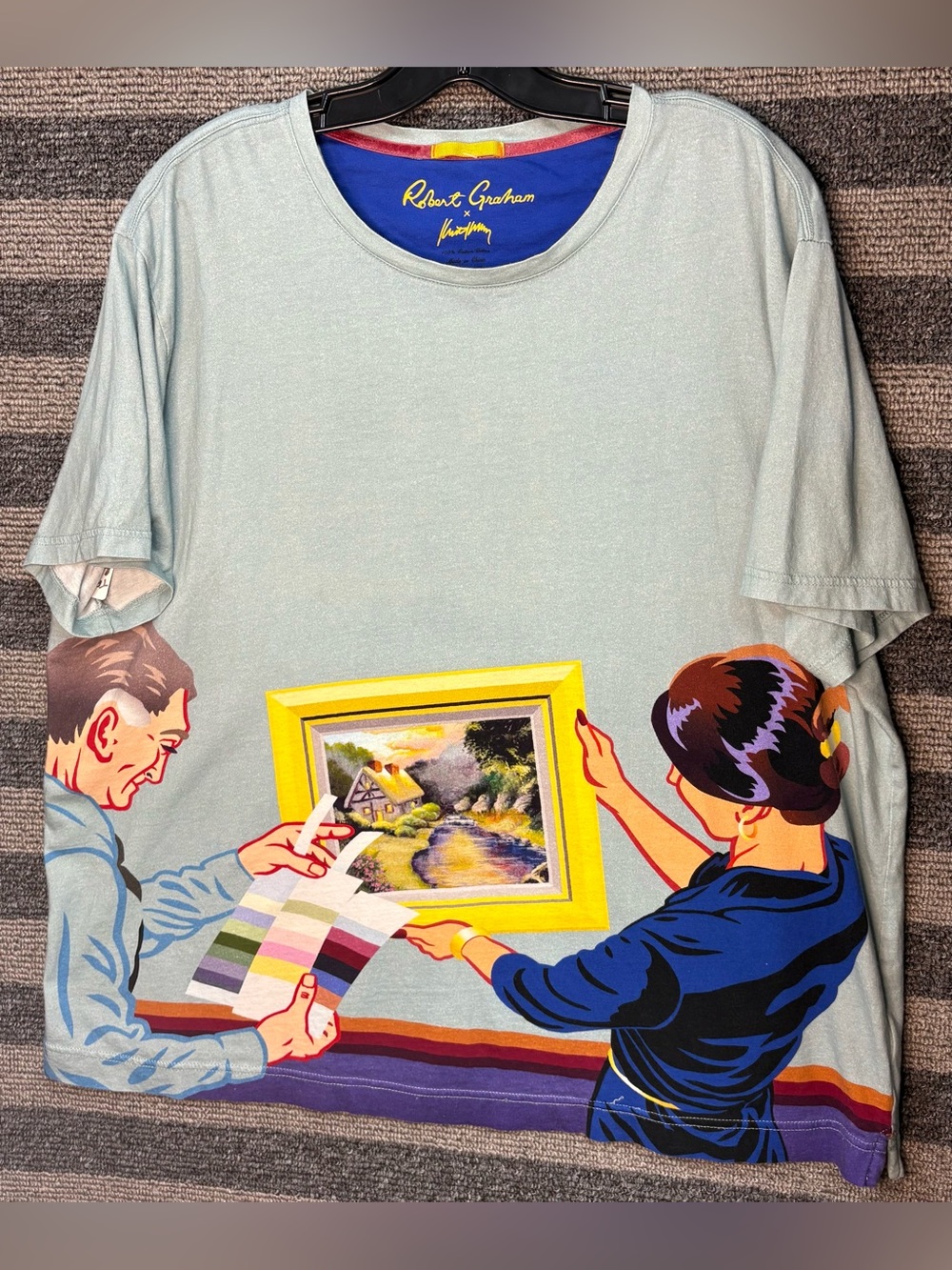 Robert Graham x Kevin Kelly Wearable Art Graphic Print T-Shirt Men’s XXL EUC